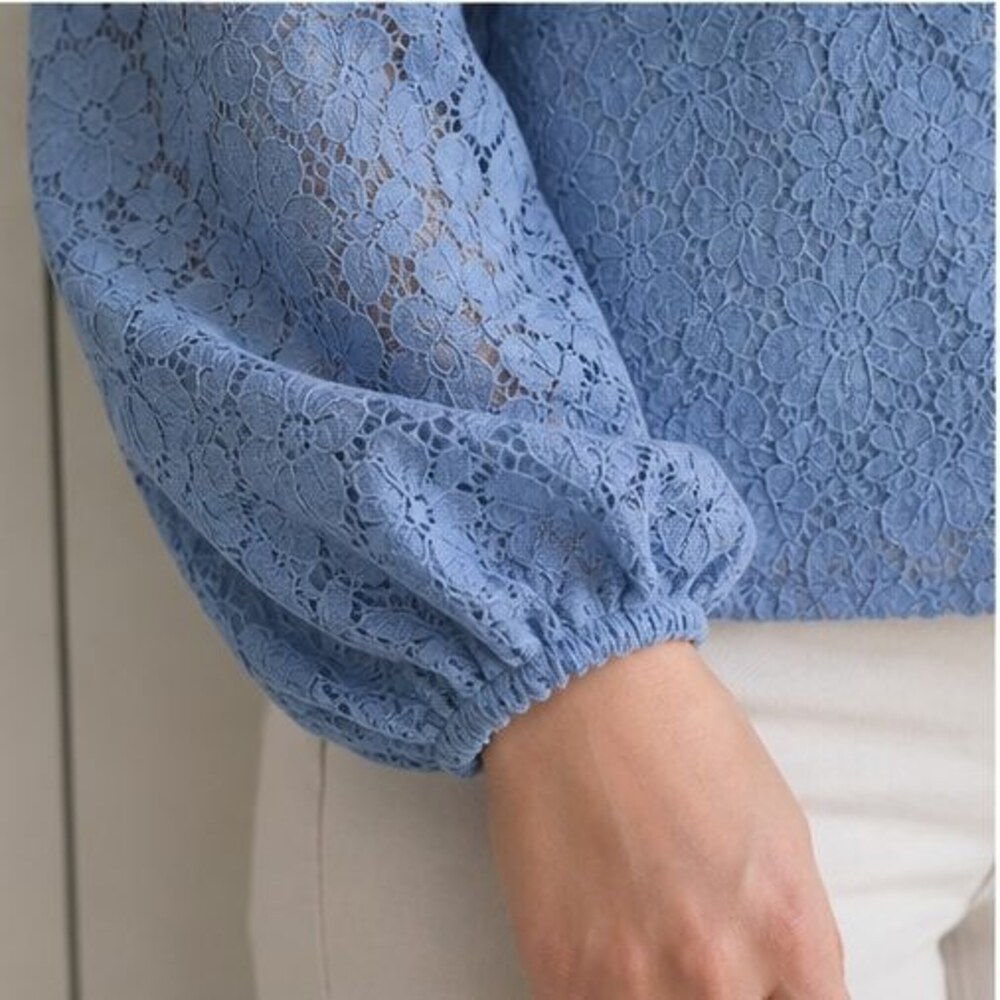 Blue Ruffle Blouse - Picture 5 of 6